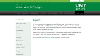Tours - College of Visual Arts and Design - UNT