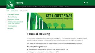 Tours of Housing - UNT Housing - University of North Texas