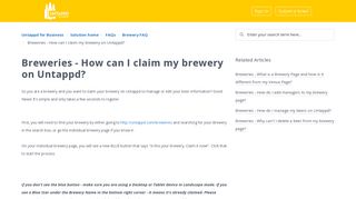 Breweries - How can I claim my brewery on Untappd? : Untappd for ...