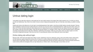 Untrue dating login - All About Fly Fishing