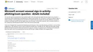 Microsoft account unusual sign-in activity- phishing/scam ...