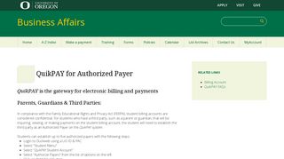 QuikPAY for Authorized Payer | Business Affairs