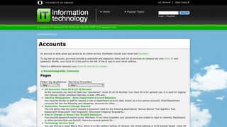 Accounts | UO Information Technology