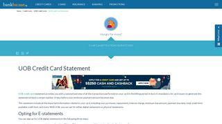 Get UOB Credit Card Statement Online in Singapore - BankBazaar