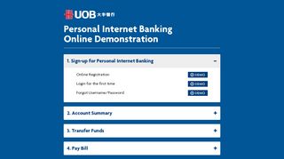 Personal Internet Banking Online Demonstration - UOB