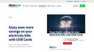 Electricity Offers for UOB One Card Holders | Geneco
