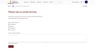 Please rate our portal services | University of Eldoret