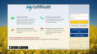 MyUofMHealth.org - Login Page