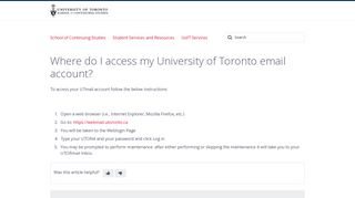 Where do I access my University of Toronto email account? – School ...