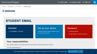 University of Glasgow - MyGlasgow - IT Services - Student email
