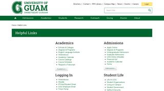 Helpful Links | University of Guam