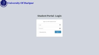 University Of Haripur Student Portal -Login Sign in to UOH Student ...