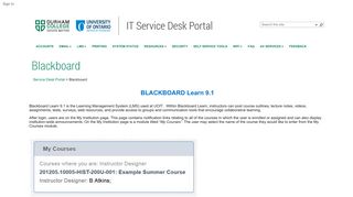 Blackboard - Service Desk Portal