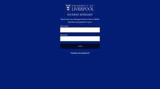 Student login - University of Liverpool