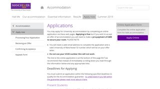 Apply now (The University of Manchester) - Accommodation