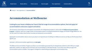 Accommodation - Study - University of Melbourne