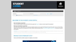 - WELCOME TO THE STUDENT LIVING PORTAL