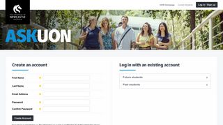 Log in or Sign up / AskUON / The University of Newcastle, Australia