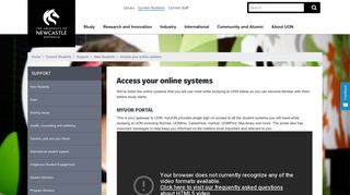 Access your online systems / New Students / Support / Current ...