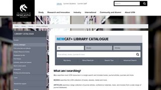 Library catalogue / Access / Library / The University of Newcastle ...