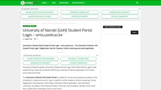 University of Nairobi (UoN) Student Portal Login - smis.uonbi.ac.ke