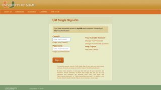 University of Miami Single Sign-On