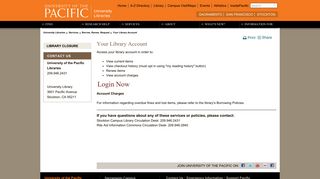 Your Library Account - University of the Pacific