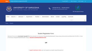 Register – UNIVERSITY OF SARGODHA