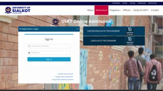 USKT Online Admission - University Of Sialkot