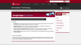 Google Apps - Information Technology - uOttawa