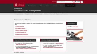 E-mail Account Management - uOttawa