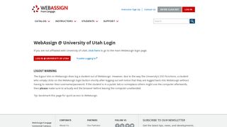 WebAssign @ University of Utah Login - WebAssign - LOG IN
