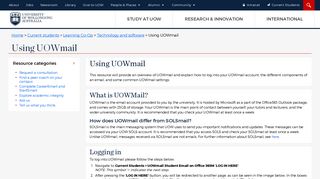 Using UOWmail - Learning Co-Op @ UOW