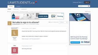 Not able to sign in to uOzone? - University of Ottawa - Lawstudents.ca