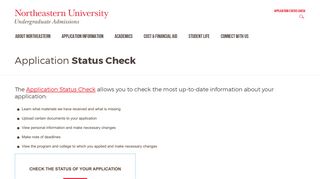 Application Status Check | Northeastern University Admissions