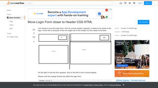 Move Login Form closer to Header CSS HTML - Stack Overflow