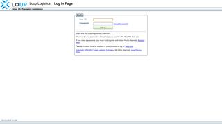 UP: Loup Logistics: Log In Page