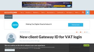 New client Gateway ID for VAT login | AccountingWEB