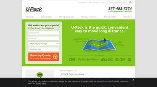 U-Pack Moving Service Area | U-Pack