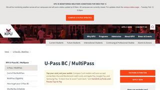 U-Pass BC / MultiPass | KPU.ca - Kwantlen Polytechnic University