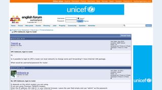 UPC Cablecom, login to router - English Forum Switzerland
