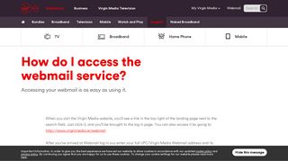 How do I access webmail | Virgin Media Ireland