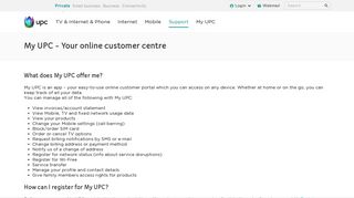My UPC - Your online customer centre | UPC