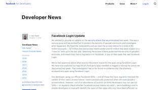 Facebook Login Update - Facebook for Developers