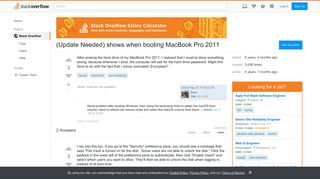 (Update Needed) shows when booting MacBook Pro 2011 - Stack Overflow