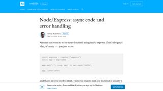 Node/Express: async code and error handling – codeburst