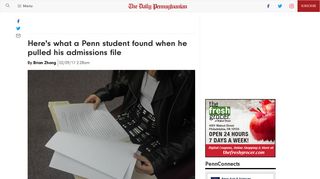 Here's what a Penn student found when he pulled his admissions file ...