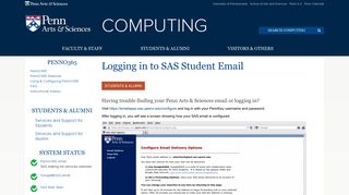 Logging in to SAS Student Email | Arts & Sciences Computing