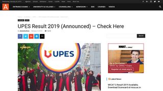 UPES Result 2019 - Check Here | AglaSem Admission