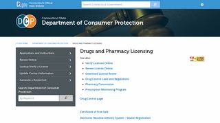 Drugs and Pharmacy Licensing - CT.gov